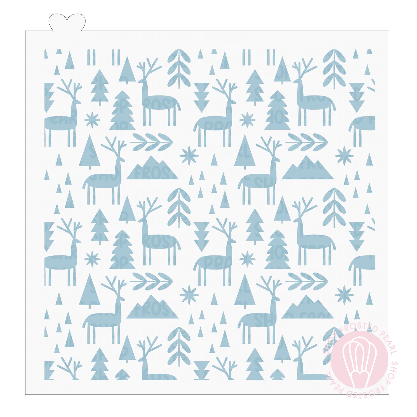 Modern Deer Scene - Stencil