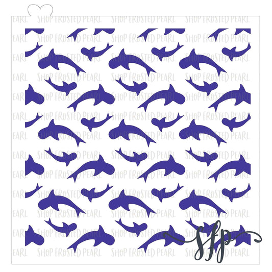 Shark Swarm - Stencil