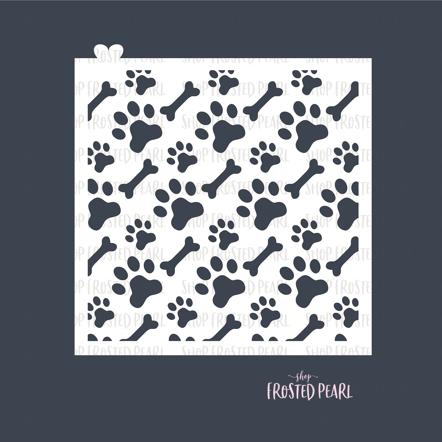 Paw Print and Bones - Stencil