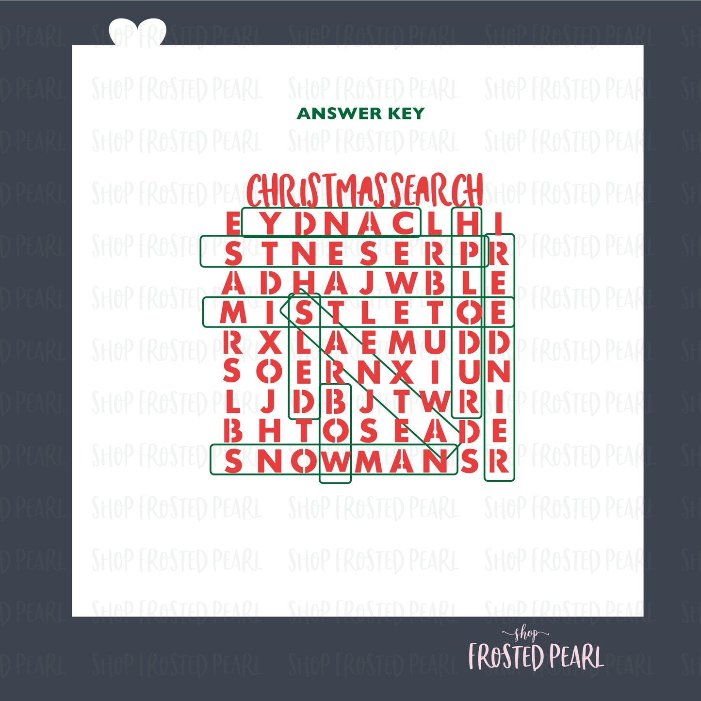 Christmas Word Search - Stencil