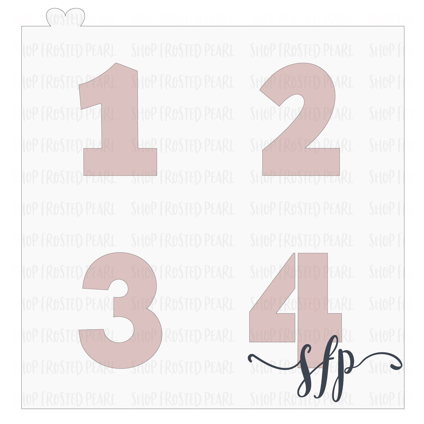 Mini Numbers 1 -4 - Stencil