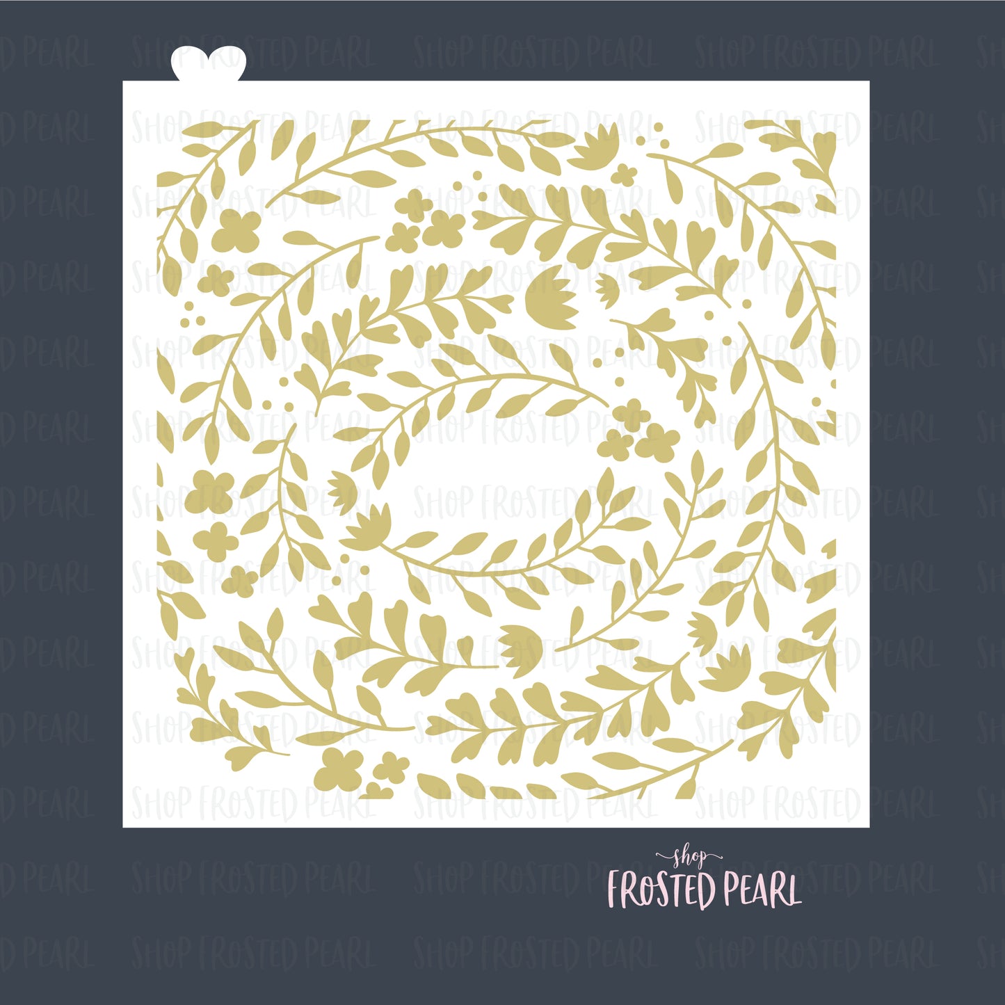 Floral Circle Frame - Stencil