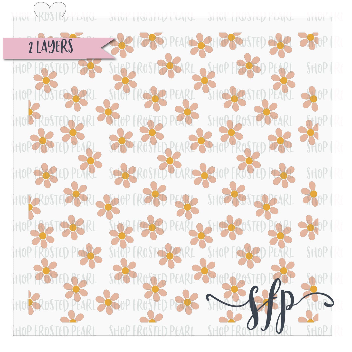 Retro Daisy (Two Layers) - Stencil