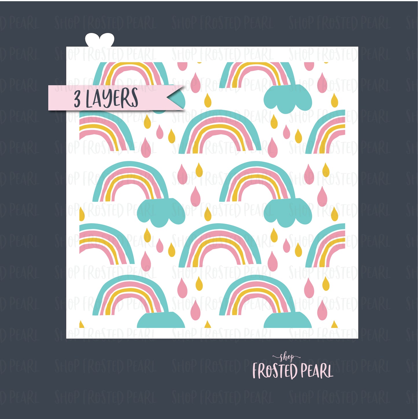 Rainbows and Drops - Stencil