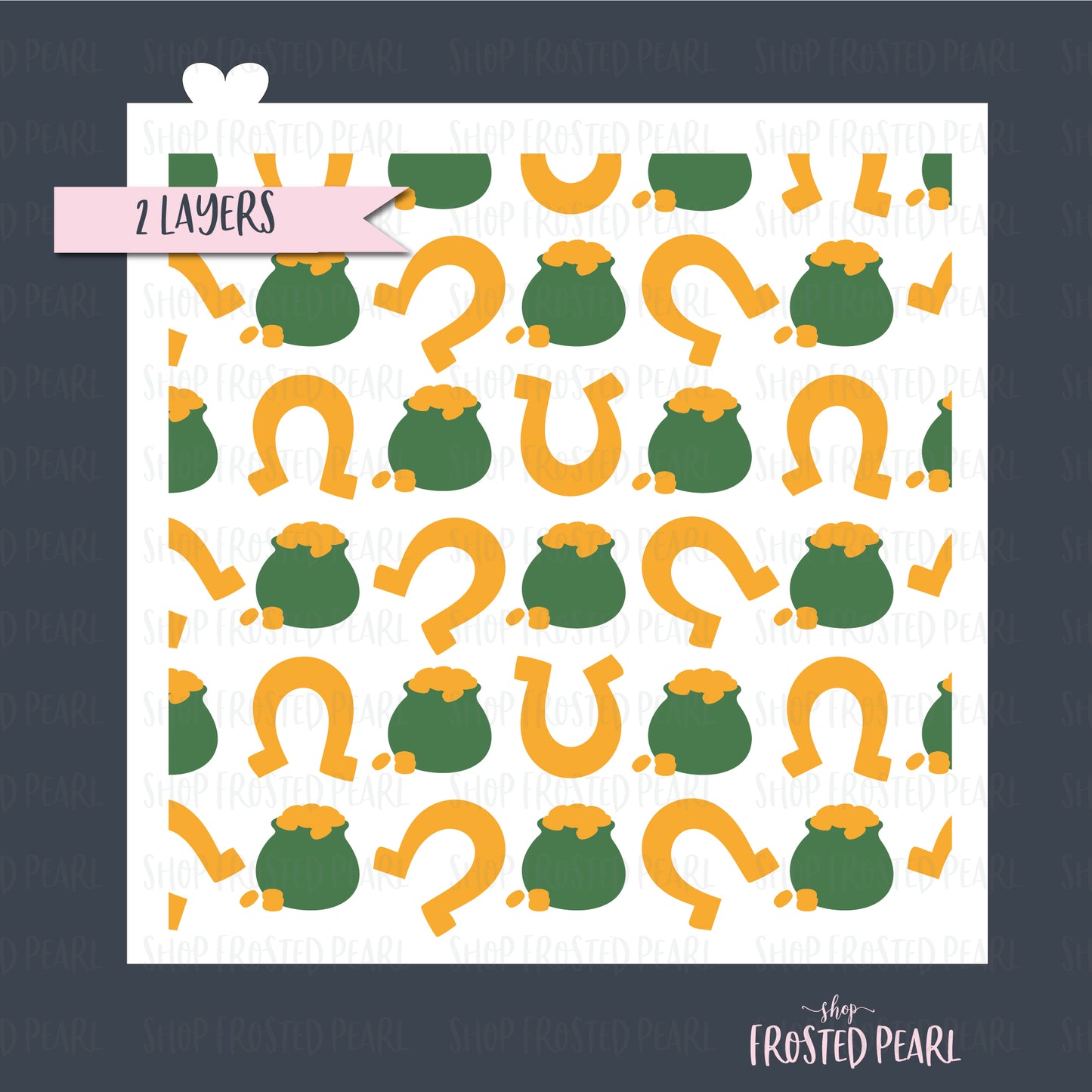 Horseshoe and Pot of Gold - Stencil