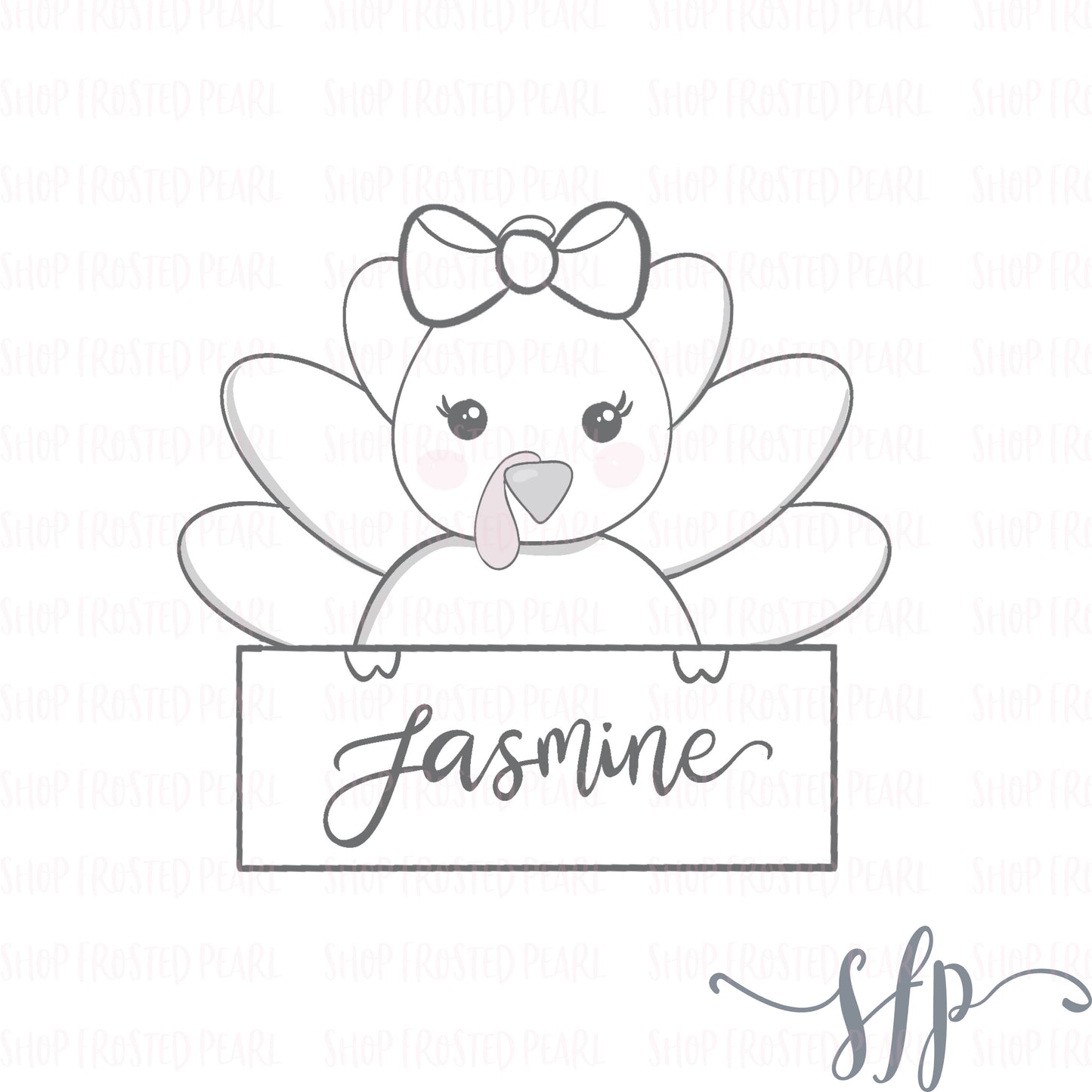 Girly Turkey Plaque - Cutter