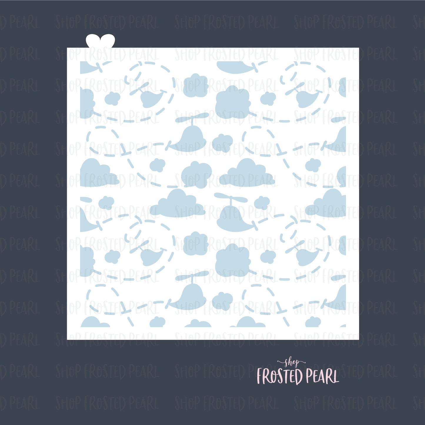 Helicopter in the Clouds - Stencil