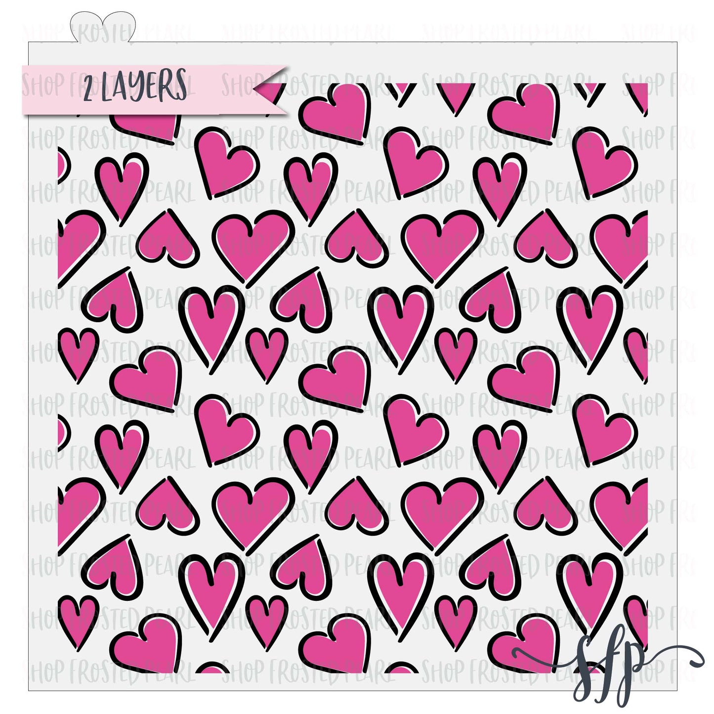 Hearts & Outlines - Stencil