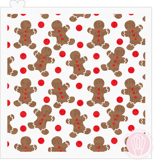 Gingerbread Men and Polka Dots - Stencil