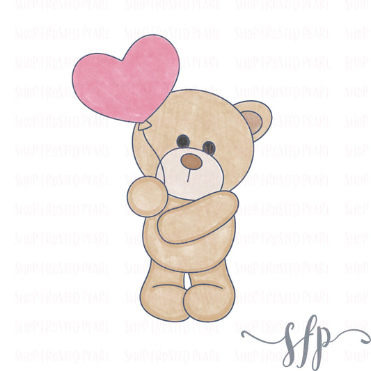 Bear with Heart Balloon - Cutter