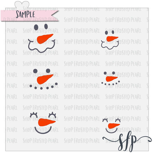 Snowman Faces - Stencil