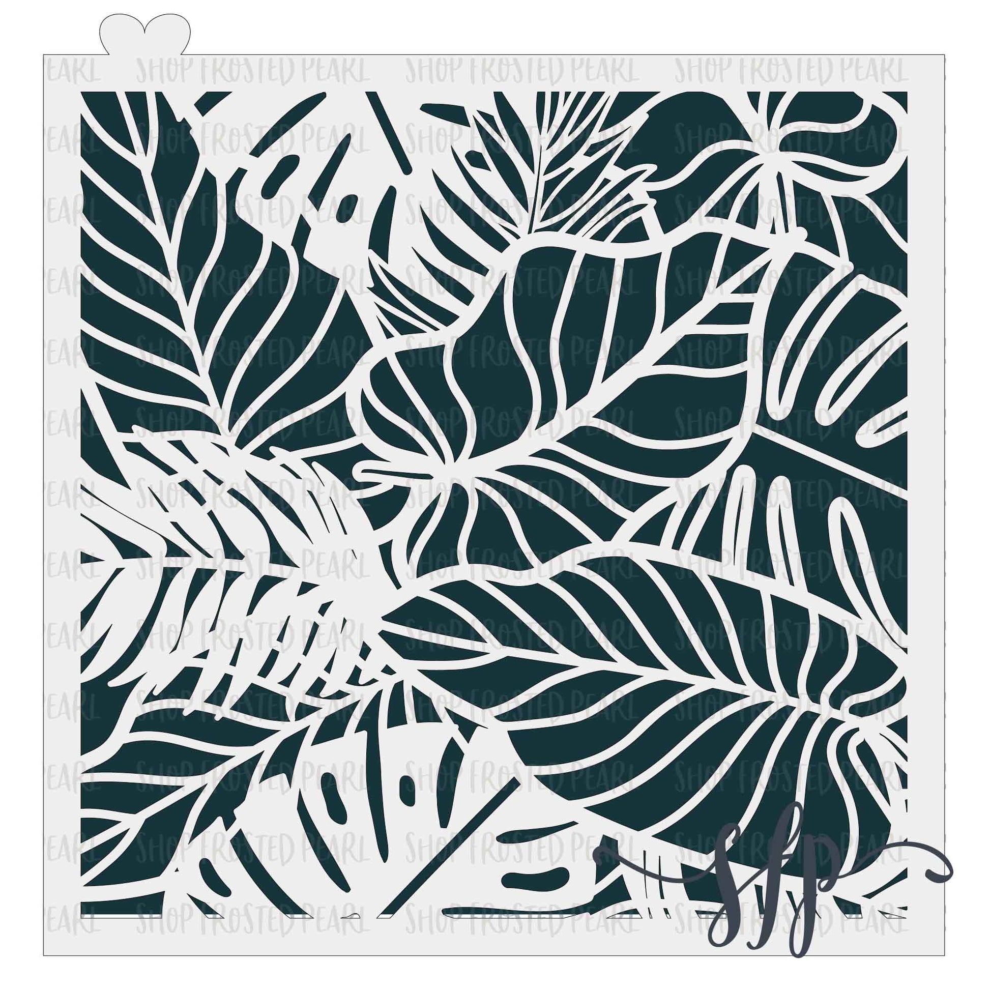 Jungle Leaves Cookie Stencil - bakeartstencils
