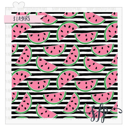 Watermelon and Stripes - Stencil