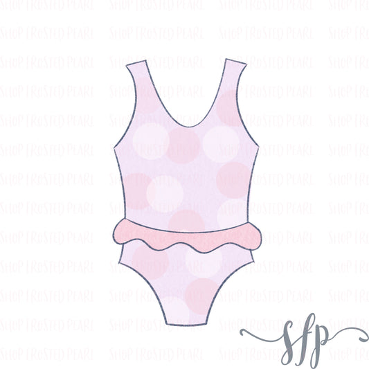 Bathing Suit with Ruffles- Cutter