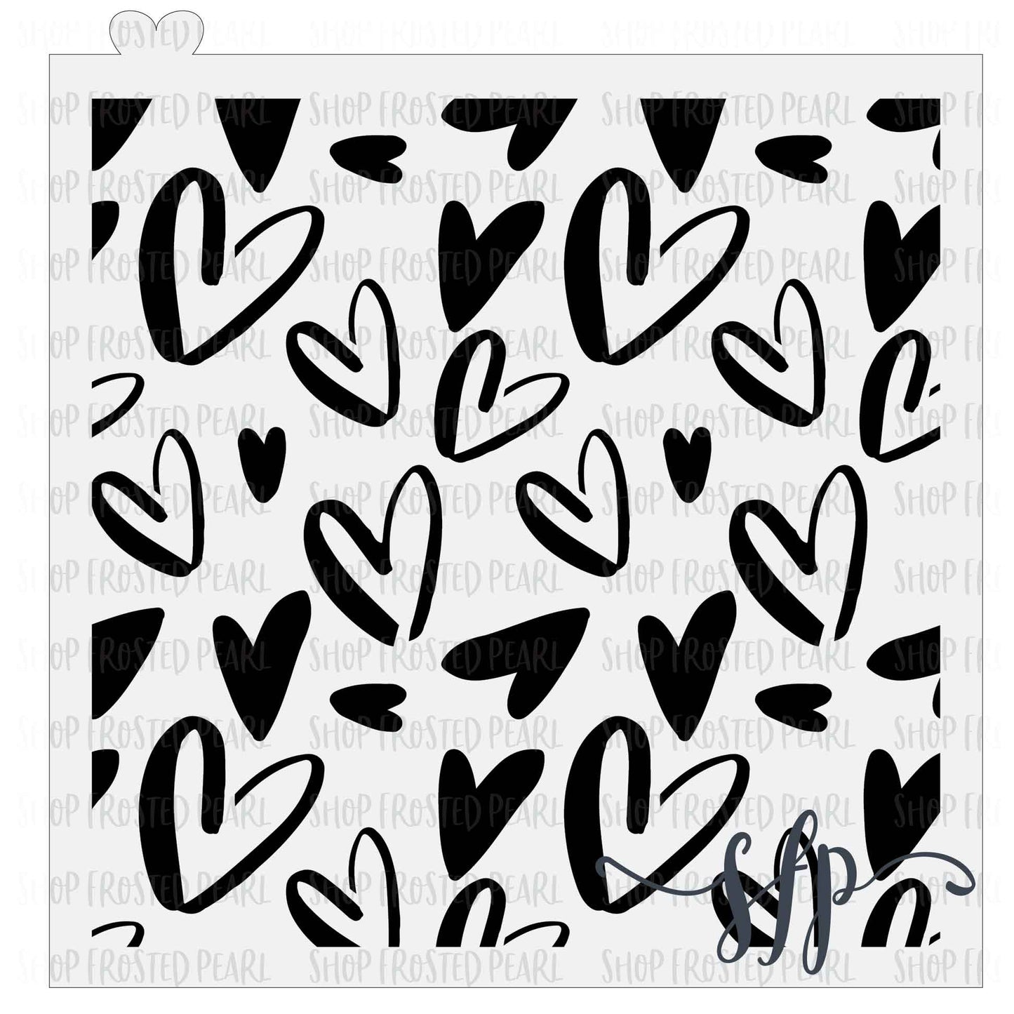 Doodle Hearts - Stencil