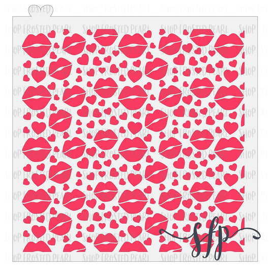 Lips and Hearts - Stencil